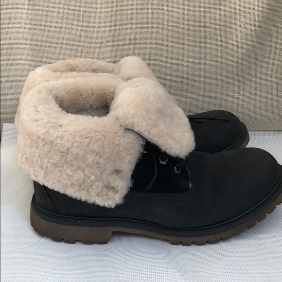 Timberland Shoes - Timberland fold over black boots 8.5 M